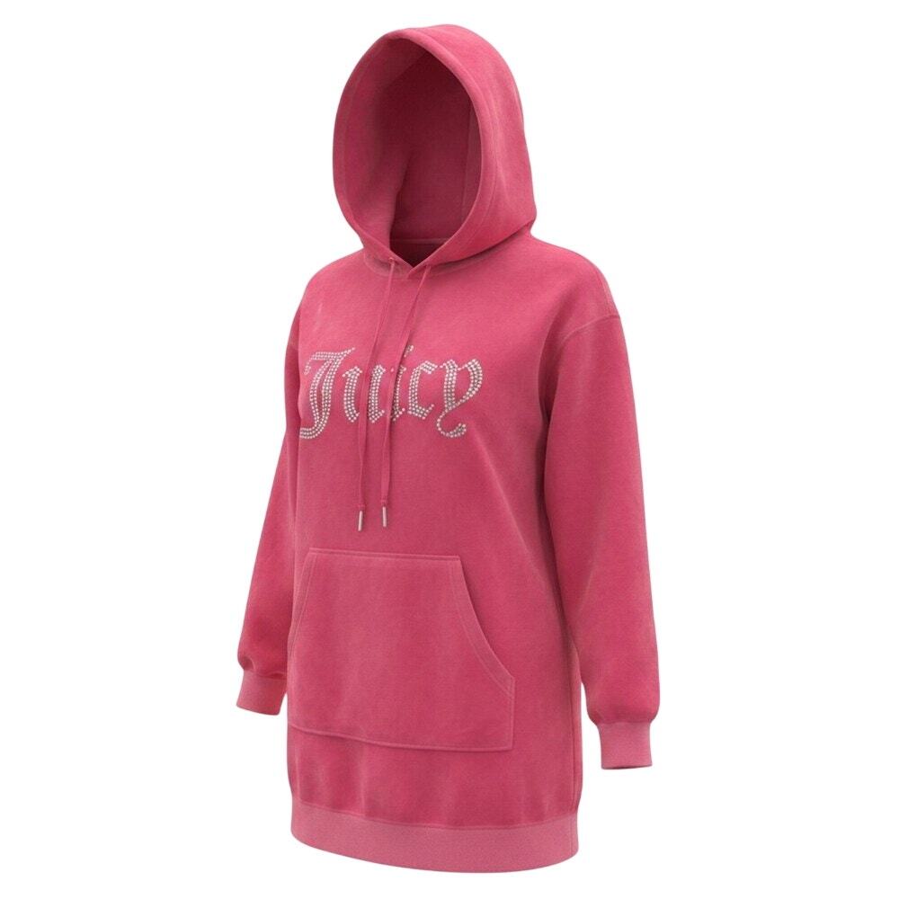 Juicy Couture Hoodie Velour Rhinestone Logo - XS